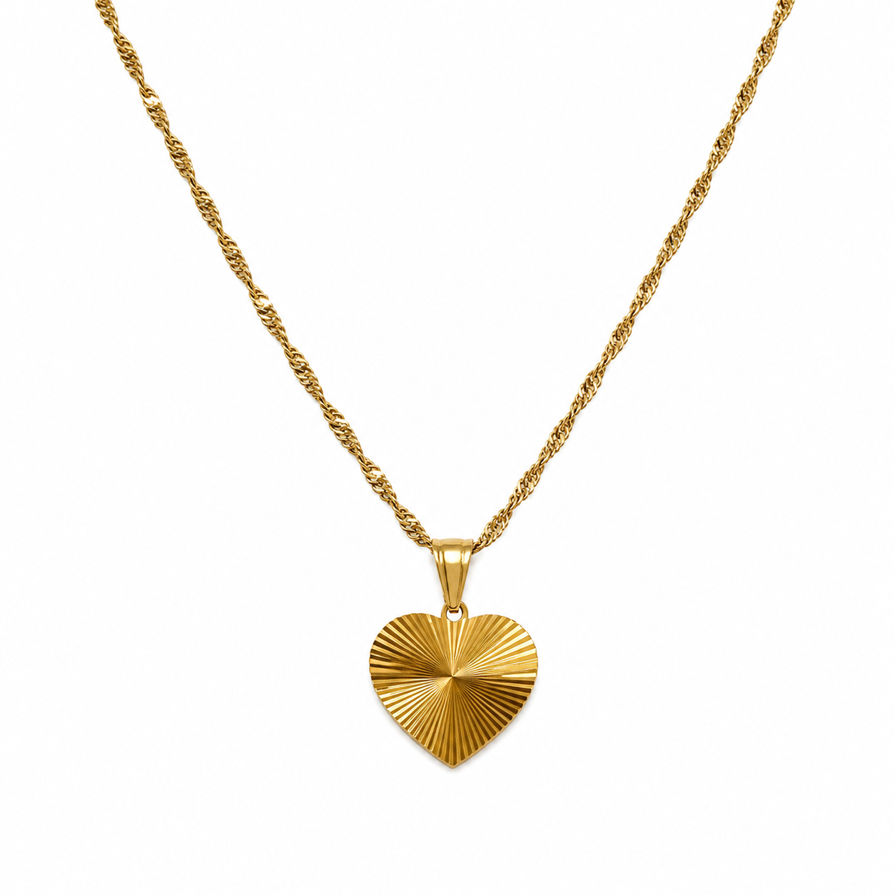 Melody Fluted Heart Necklace