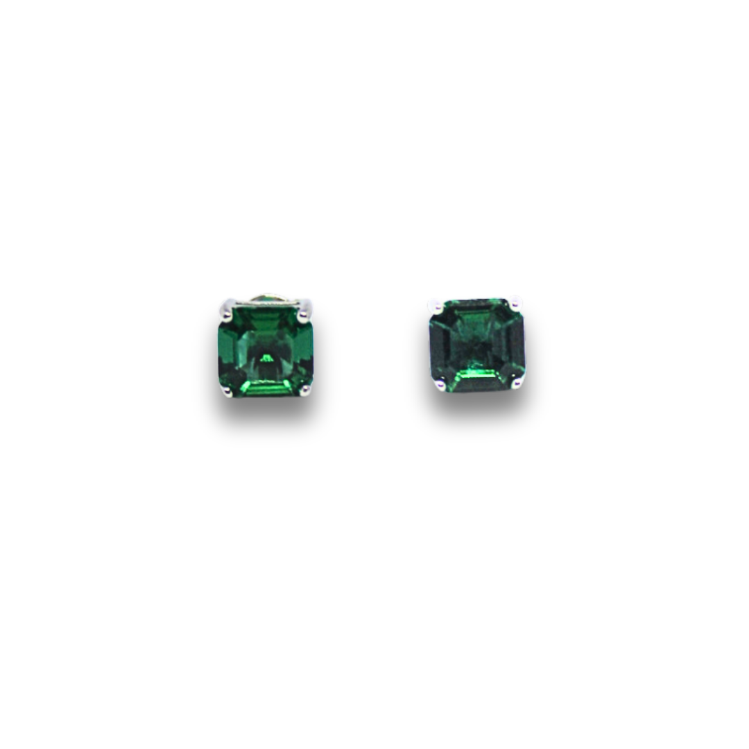Lab Emerald Studs